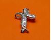 Picture of “Free Flowing Cross” slide pendant in Italian sterling silver and round cubic zirconia