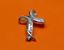Image de « Croix ondulée » pendentif coulissant en argent sterling italien et zircones cubiques rondes