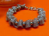 Afbeeldingen van “Fancy Net” set van ketting en armband in sterling zilver, gaas doorspekt met gepolijste ronde kralen