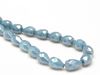 Image de 10x7 mm, perles à facettes tchèques gouttes, blue turquoise pâle, opaque, lustré bleu lumi