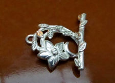 Picture of 18x14 mm, toggle clasp, starflower, JBB findings, silver-plated brass