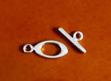 Picture of 18x7 mm, toggle clasp, timeless ellipse, sterling silver