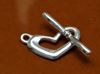 Picture of 19x11 mm, toggle clasp, heart and bow, JBB findings, silver-plated brass