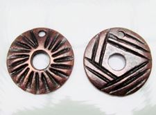 Picture of 28x28 mm, sunbeams, pendant, Zamak, copper-plated