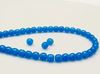 Image de 4x4 mm, rondes, perles de verre pressé tchèque, bleu ciel profond, translucide