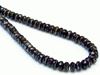 Picture of 4x7 mm, Czech faceted rondelle beads, black, opaque, brown iris glow
