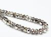 Picture of 4x7 mm, Czech faceted rondelle beads, crystal, transparent, half tone silver mirror