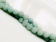 Picture of 6x6 mm, round, gemstone beads, amazonite, natural, frosted