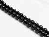 Picture of 6x6 mm, round, gemstone beads, onyx, black, A-grade