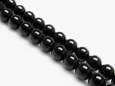 Picture of 6x6 mm, round, gemstone beads, onyx, black, A-grade
