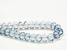 Image de 6x9 mm, perles à facettes tchèques rondelles, transparentes, lustrées bleu pâle