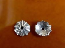 Picture of 8 mm, bead caps, spiderweb, JBB findings, silver-plated pewter, 2 pieces