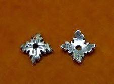 Picture of 8 mm, bead caps, square, JBB findings, silver-plated pewter, 2 pieces