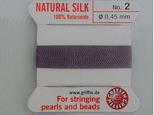 Picture of Griffin silk cord, size 2, grey