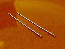 Picture of Head pins, 2 inches, 21 gauge, sterling silver, 2 pieces