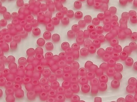 Picture of Japanese seed beads, size 8/0, translucent, dusty rose, matte, 20 grams