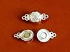 Picture of Magnetic clasp, 25 mm, fancy coin shape, silver-plated