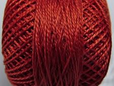 Image de Coton perlé, taille 8, rouge terre cuite moyen, lustré