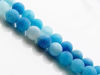 Picture of 8x8 mm, round, gemstone beads, crackle agate, shades of sky blue, frosted