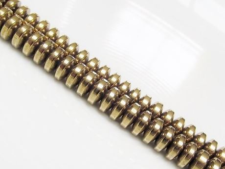 Image de 3x6 mm, perles rondelles convexes, pierres gemmes, hématite, métallisée jaune or pâle