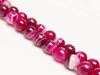 Picture of 10x10 mm, round, gemstone beads, natural striped agate, rose red