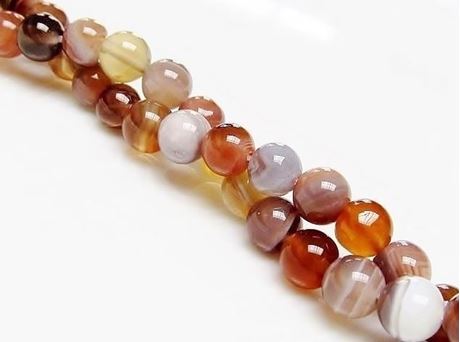 Picture of 6x6 mm, round, gemstone beads, Botswana agate, natural, A-grade