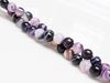 Picture of 6x6 mm, round, gemstone beads, natural striped agate, purple