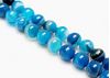 Image de 8x8 mm, perles rondes, pierres gemmes, agate à rayures naturelle, bleue