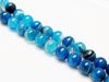 Picture of 8x8 mm, round, gemstone beads, natural striped agate, blue