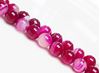 Image de 8x8 mm, perles rondes, pierres gemmes, agate à rayures naturelle, rouge rose