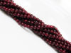 Picture of 3x3 mm, round, gemstone beads, river stone, garnet red