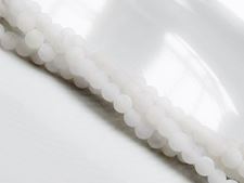 Image de 4x4 mm, perles rondes, pierres gemmes, agate craquelée, blanche, dépolie