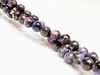 Image de 8x8 mm, perles rondes, pierres gemmes, jaspe impression avec de la pyrite, violet
