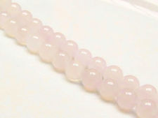 Picture of 8x8 mm, round, gemstone beads, agate, white, purple tinged 