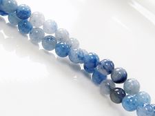 Image de 6x6 mm, perles rondes, pierres gemmes, aventurine, bleu gris, naturelle