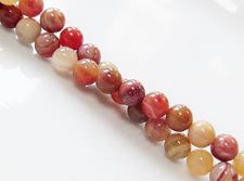 Picture of 6x6 mm, round, gemstone beads, petrified wood, red, natural