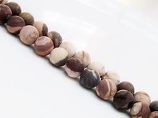 Picture of 8x8 mm, round, gemstone beads, Zebra jasper, brown, natural, frosted