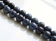 Image de 8x8 mm, perles rondes, pierres gemmes, dumortiérite, naturelle