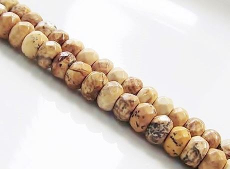 Image de 4x6 mm, perles rondelles, pierres gemmes, jaspe scénique, naturel, à facettes