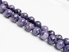 Image de 10x10 mm, perles rondes, pierres gemmes, jaspe tacheté, bleu indigo
