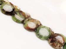 Image de 20x20x7 mm, perles galets arrondis, pierres gemmes, opale commune, verte, naturelle