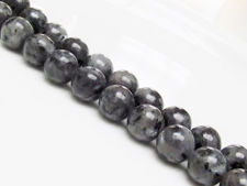 Image de 10x10 mm, perles rondes, pierres gemmes, larvikite, naturelle