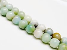 Picture of 10x10 mm, round, gemstone beads, multicolored amazonite, natural, A-grade
