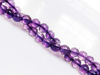 Image de 6x6 mm, perles rondes, pierres gemmes, améthyste, violet moyen, naturelle, qualité AA