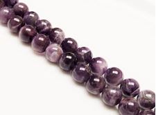 Picture of 10x10 mm, round, gemstone beads, amethyst, natural, AB-grade