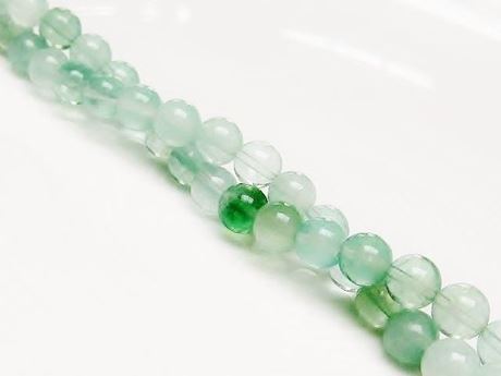 Picture of 6x6 mm, round, gemstone beads, fluorite, green, natural