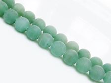 Picture of 8x8 mm, round, gemstone beads, aventurine, green, natural, frosted
