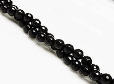 Picture of 6x6 mm, round, gemstone beads, Blackstone, faceted