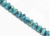 Picture of 5x8 mm, Czech faceted rondelle beads, blue and sky blue, picasso
