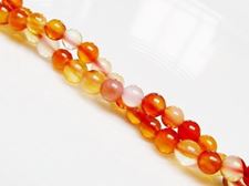 Picture of 4x4 mm, round, gemstone beads, carnelian, natural